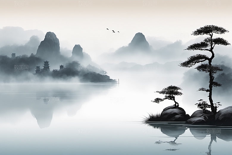 水墨细腻意境装饰画