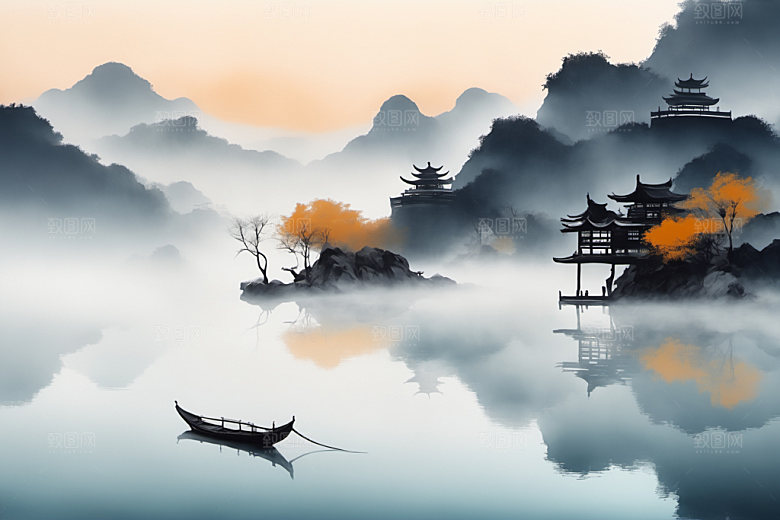 水墨唯美高清装饰画