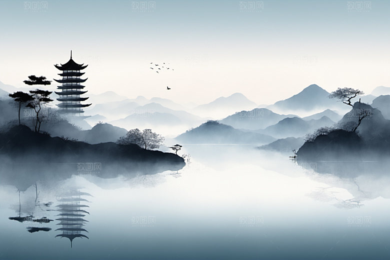水墨高清唯美装饰画