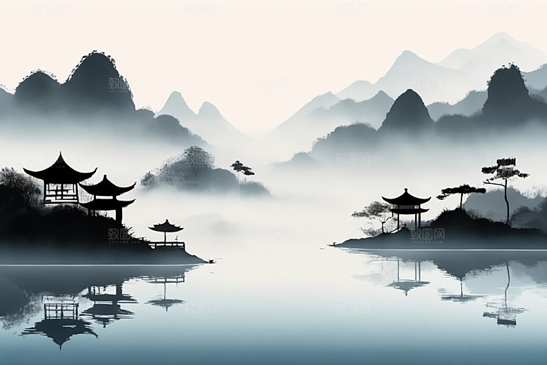 水墨高清国画装饰画