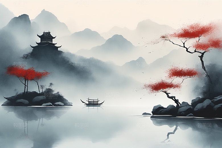 水墨唯美高清装饰画