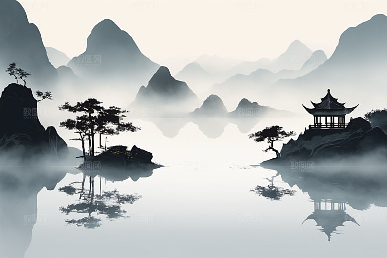 水墨意境国画装饰画