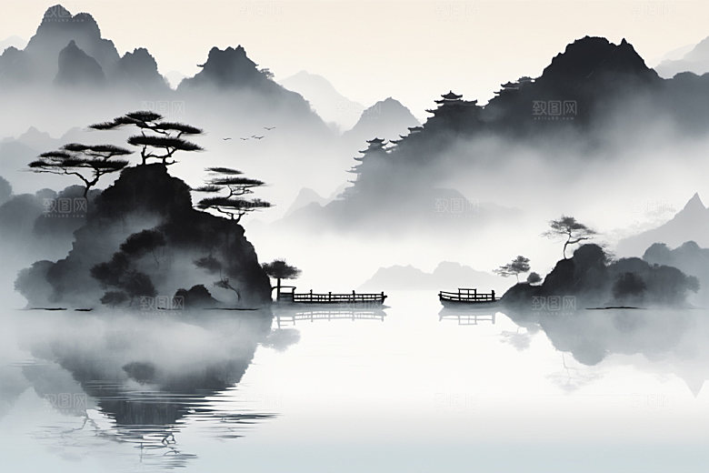 水墨意境国画装饰画