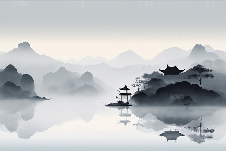 水墨高清唯美装饰画