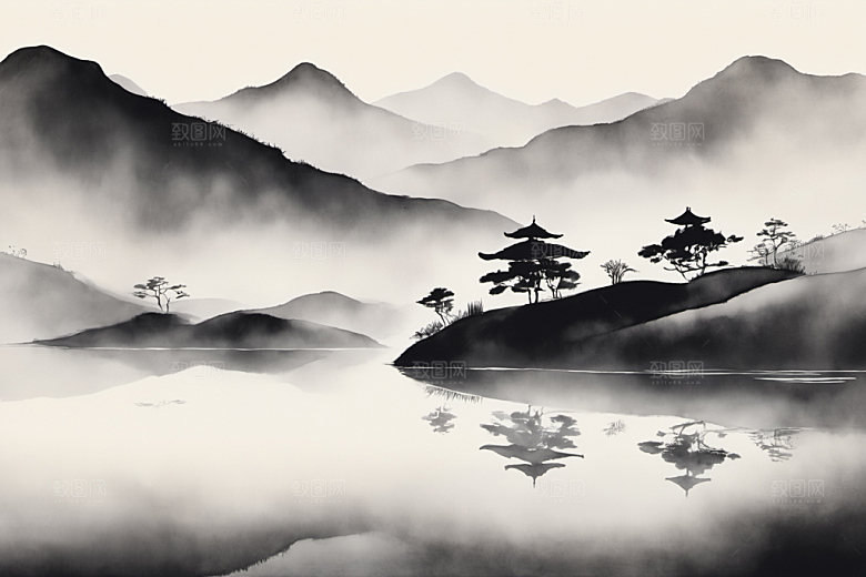 水墨国画中国风装饰画