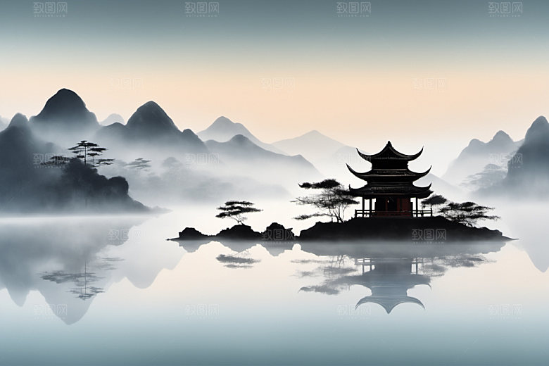 水墨意境国画装饰画