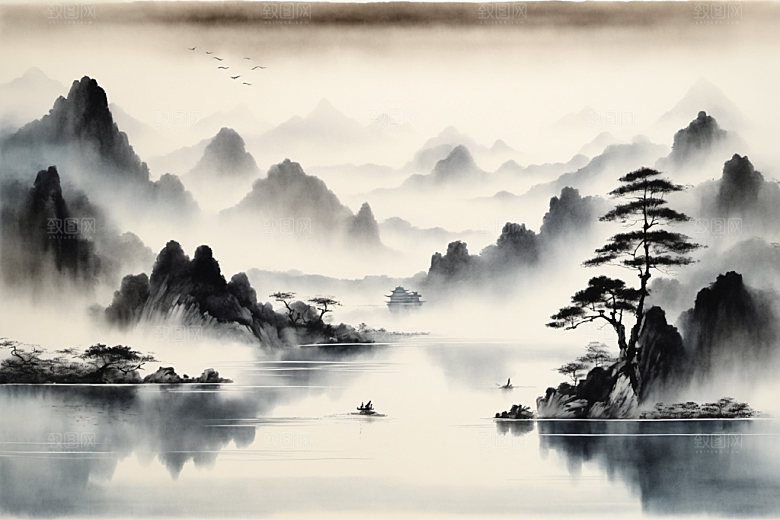 水墨意境中国风装饰画