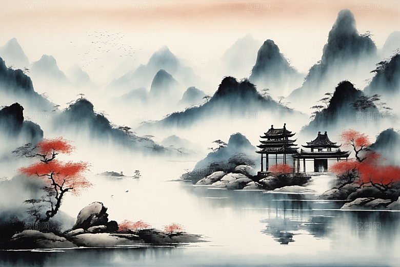 水墨唯美写意装饰画