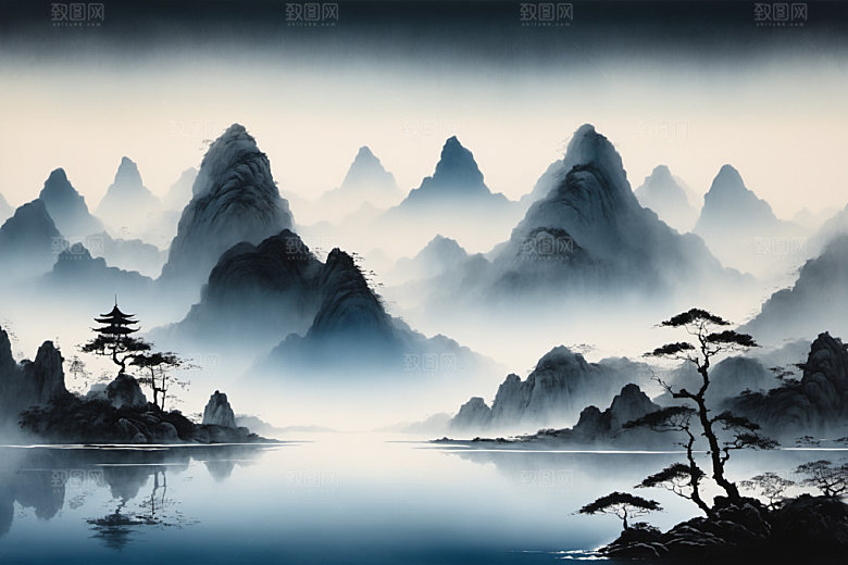 水墨细腻意境装饰画