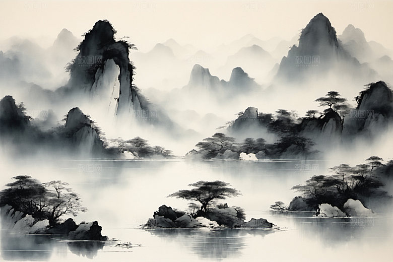 水墨国画意境装饰画