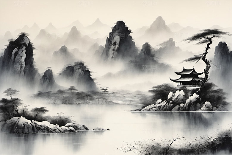 水墨意境国画装饰画