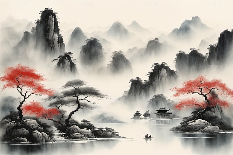 水墨细腻意境装饰画