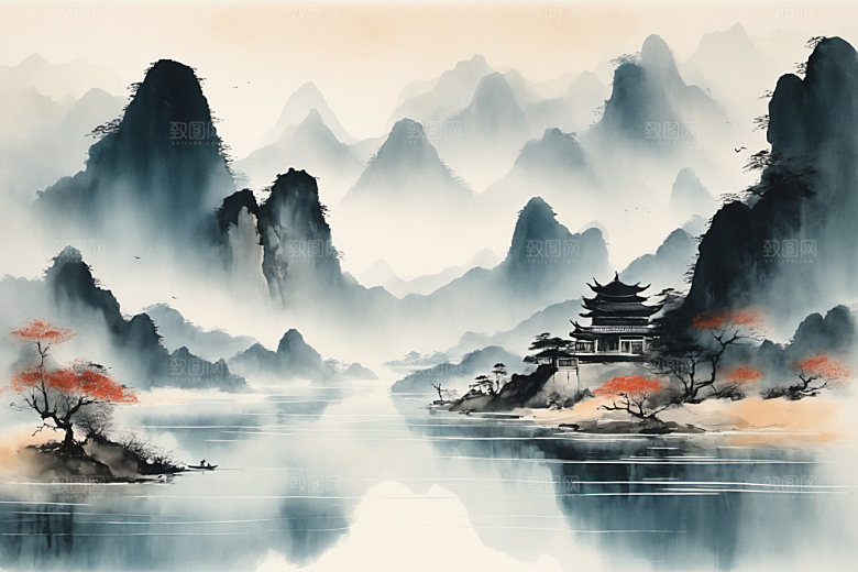 水墨细腻意境装饰画