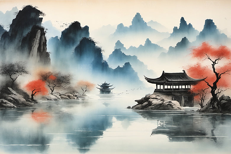 水墨细腻意境装饰画