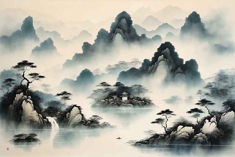 水墨细腻意境装饰画