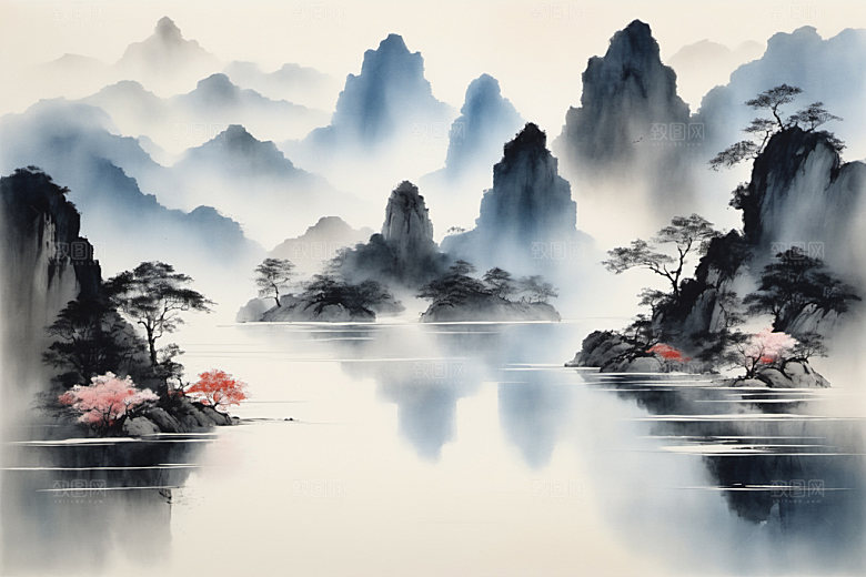 水墨山水中国风装饰画