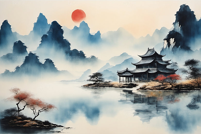 水墨高清山水装饰画