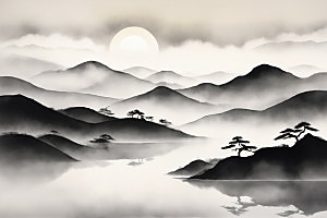 水墨中国风山水装饰画