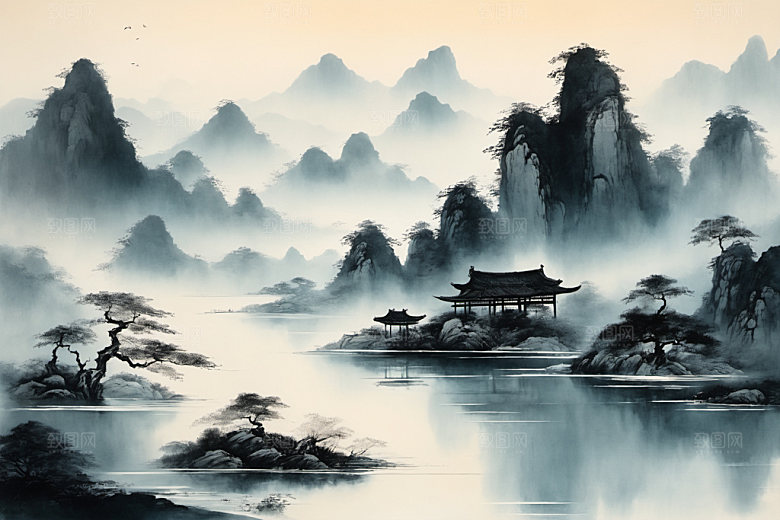 水墨细腻高清装饰画