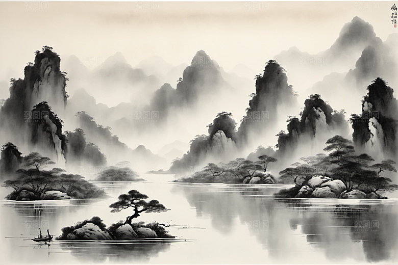 水墨细腻高清装饰画