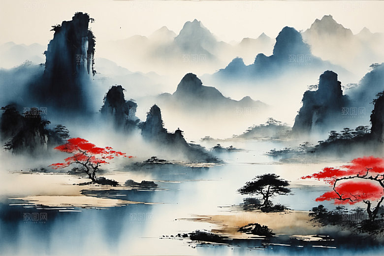 水墨国画细腻装饰画