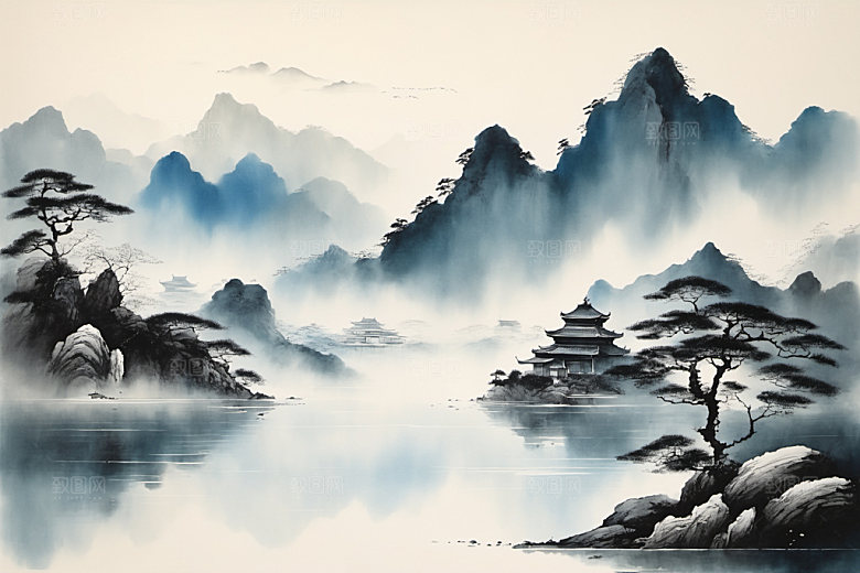 水墨细腻意境装饰画