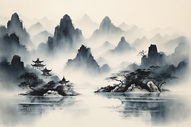 水墨唯美写意装饰画