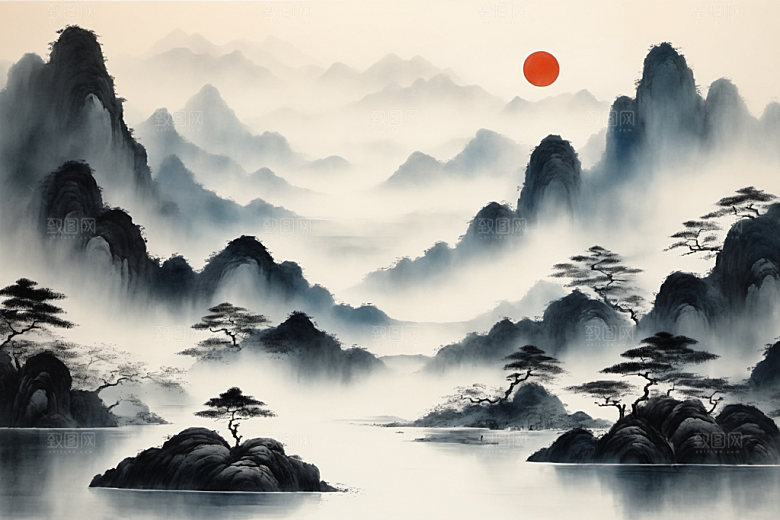 水墨细腻高清装饰画