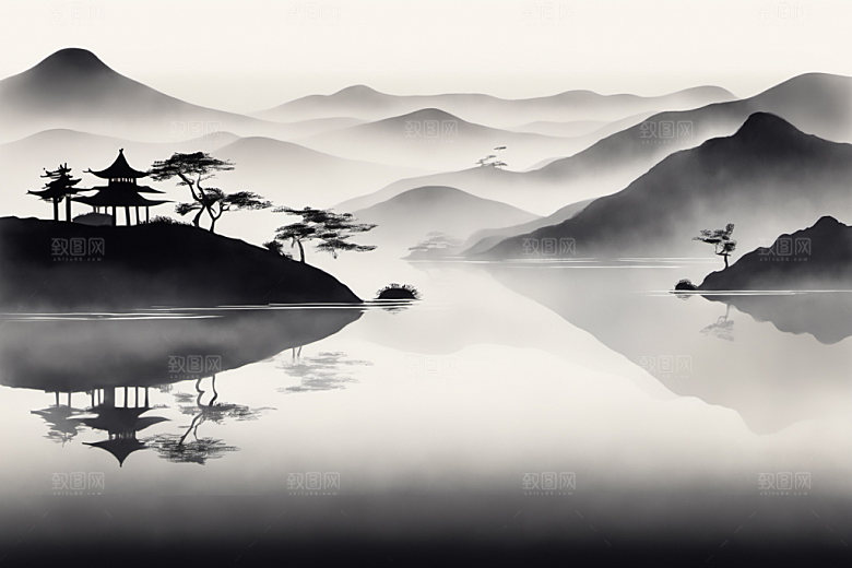 水墨国画中国风装饰画