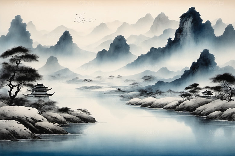 水墨意境细腻装饰画