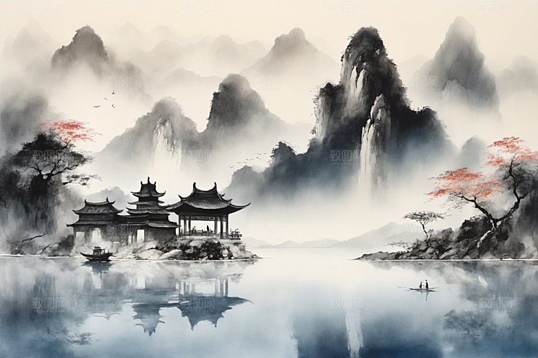 水墨意境唯美装饰画