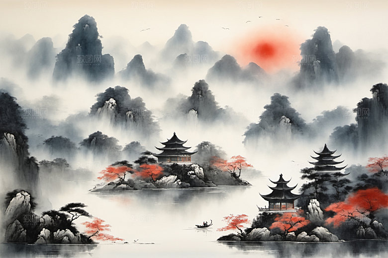 水墨国画意境装饰画
