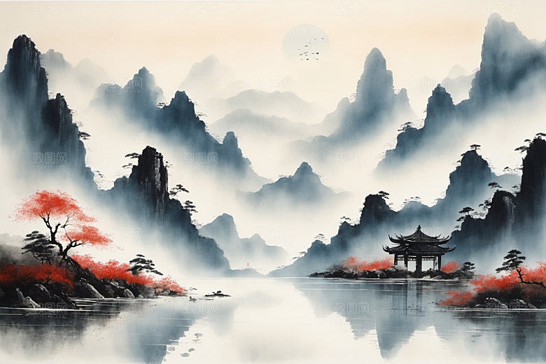 水墨写意细腻装饰画