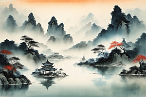 水墨细腻高清装饰画