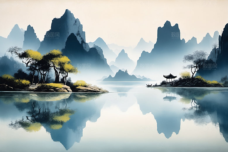 水墨唯美写意装饰画