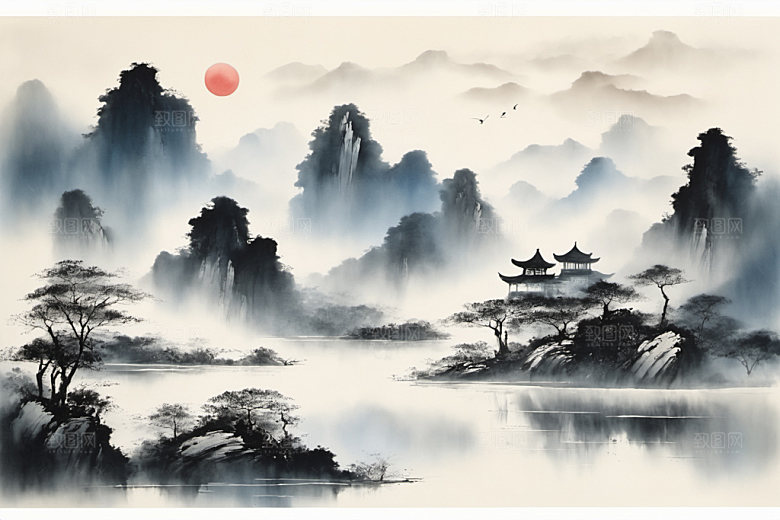 水墨唯美高清装饰画