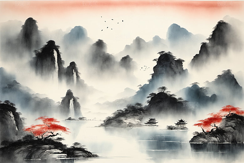 水墨唯美高清装饰画