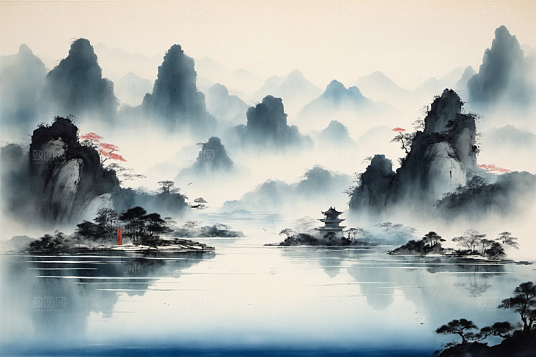水墨唯美写意装饰画