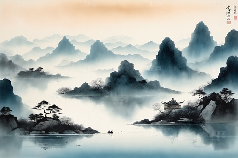水墨高清细腻装饰画