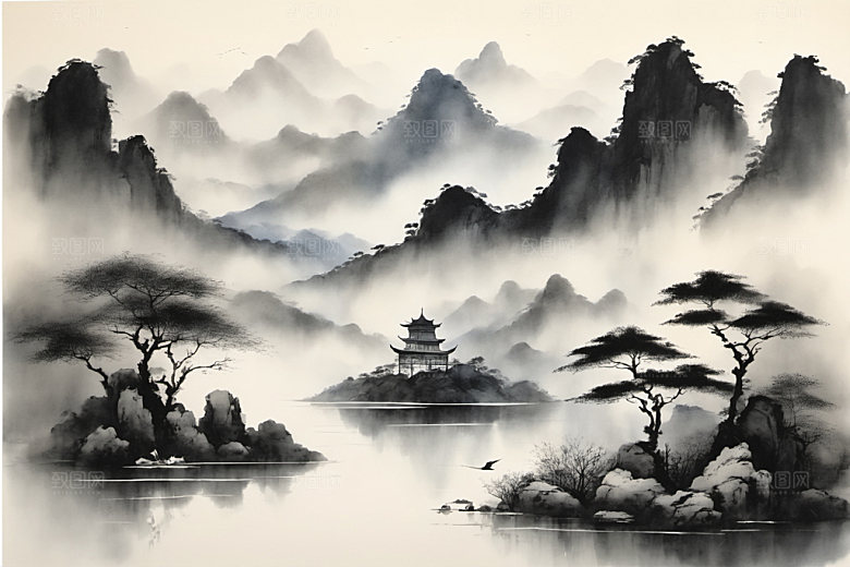 水墨意境唯美装饰画