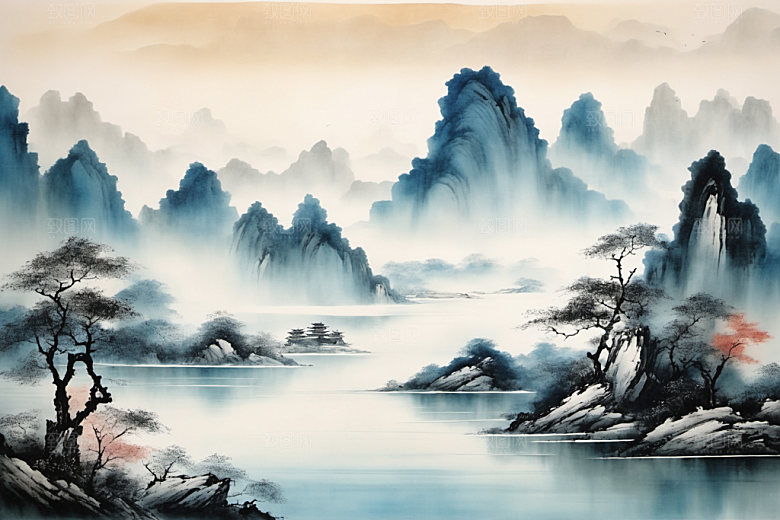 水墨写意唯美装饰画