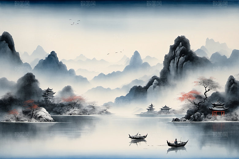 水墨唯美写意装饰画