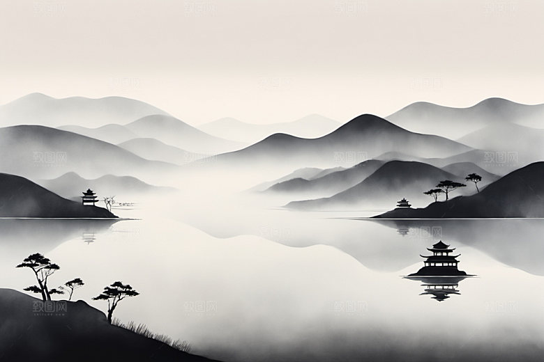 水墨国画高清装饰画