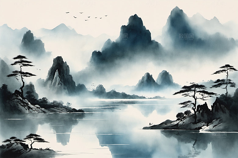 水墨意境唯美装饰画