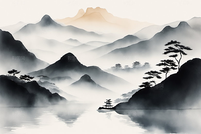 水墨国画意境装饰画