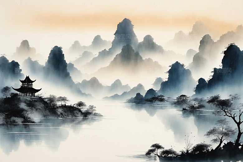 水墨中国风唯美装饰画