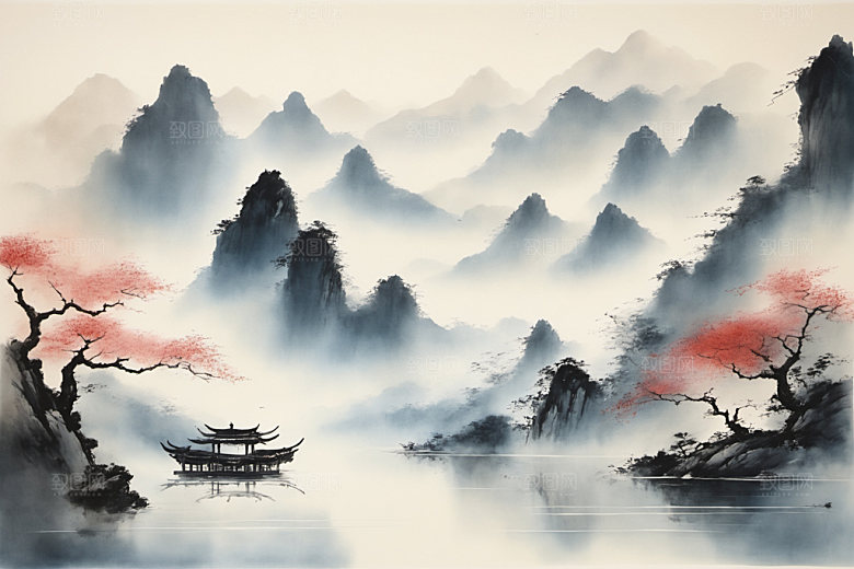 水墨高清细腻装饰画