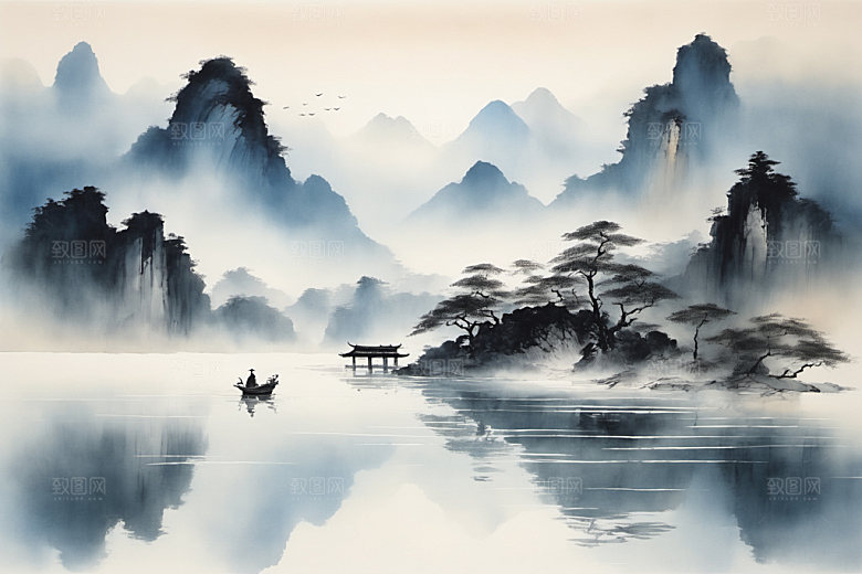 水墨唯美写意装饰画
