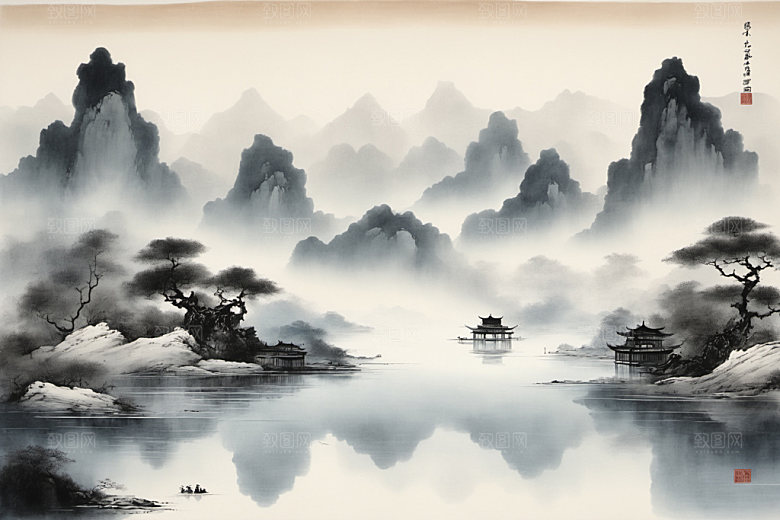 水墨高清意境装饰画