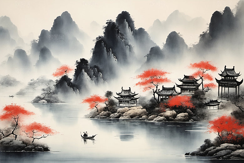 水墨国画意境装饰画
